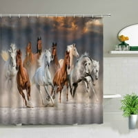 Trčanje finog konja kupatilo za zavjese za tuširanje jake divlje životinje tiskane uzorak poliesterski