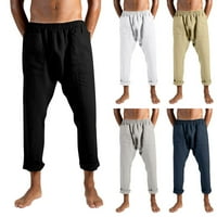 Muškarci Ljeto Plaža Labave Ležerne prilike Ravne hlače Pocket Baggy Elastic Long pantalone