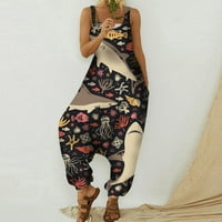 Ženski preskoči pregradni modni kombinezoni etnički stil tiskani hlače za hlače za hlače sa hlačama