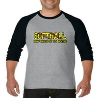 Muški majica za baseball majice Raglan - Softball igrajte teško ili idite kući