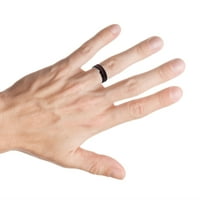 Crveni IP pobrijani sjajni centar, crni četkani rub vjenčani prsten za rub za muškarce ili dame