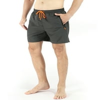 HANERDUN muškarci plivaju trunke hlače muške vodootporne kratke hlače sa zatvaračem tamno sive m