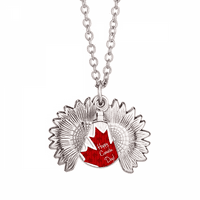 Sretna Kanada 4. jula od javora Teksture Suncokretorni ogrlica Privjesak