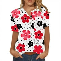 Žene kratkih rukava Dressy Fashion Summer Grafički cvjetni tiskani Trendi bluza TUNIKA Dame DailyAwer
