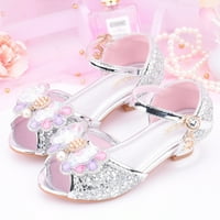 Dječje cipele s dijamantnim sjajnim sandalama Princeze cipele luk visoke pete pokazuju princeze cipele