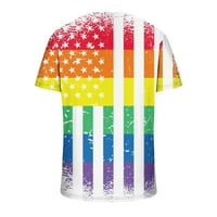 Stamzod Muns majica Casual V-izrez 4. srpnja Američka zastava Štamparija Pulover Fitness Sportske kratke