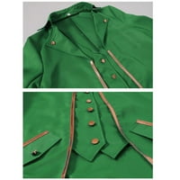Guvpev Halloween Tuxedo Vintage kostim srednje dugačka punka muška zlatna jakna - zelena xxl