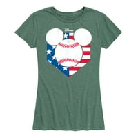 Disney - Americana - Mickey bejzbol zastava Diamond - Ženska grafička majica kratkih rukava