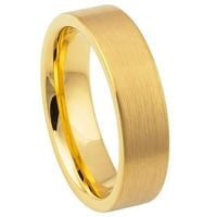 Volfram Carbide Byllow Gold IP pozlaćeni četkica za četkicu za rezanje cijevi za vjenčani prsten za
