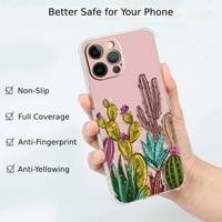 Cactus Cvjetni futrov za iPhone Pro max, estetsko šareno cvjetno uzorak meko TPU full cover cover