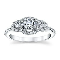 Divan prsten za brisanje dijamanta 1,74ctw u 14K bijelom zlatu