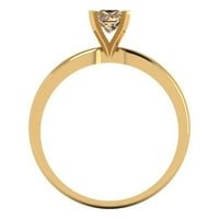 0. CT sjajna princeza Clear Simulirani dijamant 18K žuti zlatni pasijans prsten sz 9