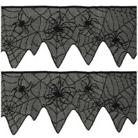 610x Halloween čipkasti prozor zavjese Spider web vrata za zavjese za zavjese za dekorsko dekoracije za odmor sa sablasnim Halloween