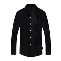 Pgeraug muška košulja čvrsta koluba za bluzu od polo majica za muškarce crna 5xl
