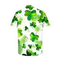 Mikilon St. Patricks Dnevne majice za muškarce Ležerne tipke Ležerne prilike St. Patrick's Day Print sa džepnim poklopcem kratkih rukava za bluzu za bluzu s kratkom rukavima Proljeće Spremanje