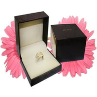 Krug i marketa Dizajn okrugli sjajni dijamantni prstenovi 18k bijelo zlato 0. CT TW