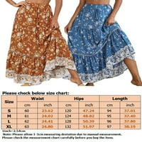 Niveer žene vintage ruffle maxi suknja dame ženske boemske suknje ljuljaju ljeto čipke labavo
