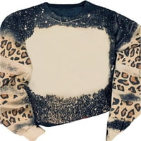 Colisha Women T-Majica Leopard Print Dukserice Kraljevske pulover Topli zimski dugi rukavi Leopard 2xL