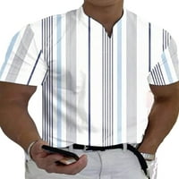 Muški ljetni vrhovi kratki rukav bluza s prugastim mišićnom majicom udobnost tee praznična pulover Style-C