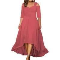 Mortilo Nova evropska i američka haljina u boji u boji Ljetne velike veličine Ženska duga haljina