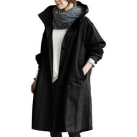 Zimski kaputi za žene labav komforno kaputić sa kapuljačom Žene Elegantni vjetrovitosti divlji zimski