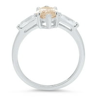 2.0ct Marquise rezan šampanjac simulirani dijamant 14k bijeli zlatni godišnjica Angažman kamena prstena