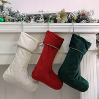 TRCompare Lot Hot Sale Novi dizajn Tradicionalni crveni zeleni ružičasti luksuzni baršunasti božićne čarape sa klipovima