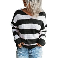 FVWitlyh pulover džemperi za žensko pulover pulover Klasične elastične pune boje dugih rukava s dugim