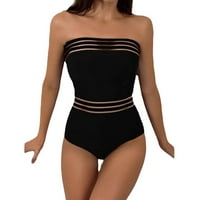 Ealityy Jednoj kupaćim odijelima za žene V izrez Ženske kupaće kostimi Ona ženska bikinija Top Crni