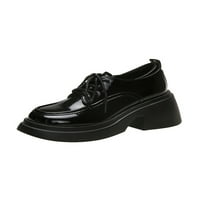 Avamo Žene Oxfords Čipkaste haljine cipele Udobne kožne cipele Dame Loafers Womens Udobna platforma Crna 6.5