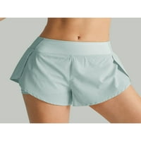 Lažne dvije nove fitness džepne kratke hlače Ženske ljetne vruće hlače protiv sjajnih sportskih casual brzih suvih prozračnih joga hlača