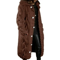 Ženski vrhovi, jakne i kaput, ženski kabel dugih rukava Klit dugi kardigan otvoreni džemper s gornjim rukavima