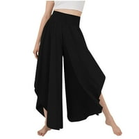 Ženske hlače široke noge visoke struk joge hlače hipi hlače boho plaža plus veličina palazza hlače teretni
