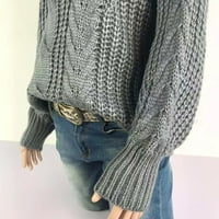 Prevelizirani džemperi za žene modni pulover dugih rukava Turtleneck džemper pulover akril kaki l