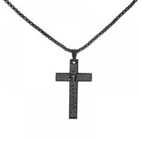 Summirk Sterling srebrni polirani križni privjesak ogrlica s privjeskom ogrlica Jednostavna ogrlica