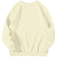 GDFUN Dukserica s dugim rukavima za žene Solid Color Graphic casual plus veličina osnovnih vrhova pulover