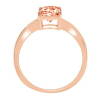 2.5ct zračenje Crveni simulirani dijamant 18K 18K ružičastog godišnjice ružičastog angažovanog prstena