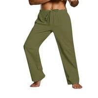 Paille muške pamučne pantalone za posteljinu od elastičnih struka casual jogger joga hlače