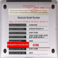 Kaishek je samo kompatibilan MacBook Pro S Case objavljen model A1398, plastična pokrov tvrdog školjke
