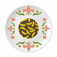 Žuta banana voćna ilustracija uzorka cvijeća keramika ploča ploča za večeru jelo za večeru