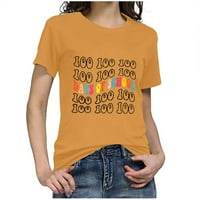Ženska ležerna majica za slobodno vrijeme kratki rukav sretan 100. dan školskog tiskanog okruglog vrata
