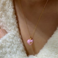 Jiaroswwei Exquisite Tanki lanac Sve utakmice Ženska Ogrlica ulje-kapljenje Enamel Heart Privjesak ogrlica
