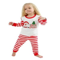 Fanvereka Porodica koja odgovara Božić Pajamas odijela Santa Stripes Top hlače