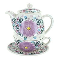 Plavi ružinski poljski keramički čaj od vrta za jednu
