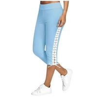 Clearsance Capris za žene 7,00 dolara, plus veličine casual Solity Sports Athletic Capris hlače Nova proljetna modna plava veličina 5xl