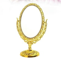 Europsko stil kozmetičko ogledalo Stolna šminka Ogledalo Retro dvostrano ovalno ogledalo za kupatilo Spavaća soba