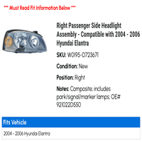 Montaža prednjih svjetiljka putnika - kompatibilna sa - Hyundai Elantra 2005
