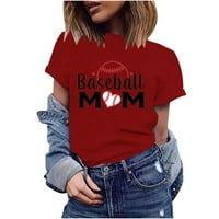Oslinn Ženski trendi majčin majčin grafički osnovni tines rollback Ljeto kratki rukav Tees bejzbol mama