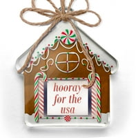 Ornament je tiskao jednu stranu tuću za USA četvrti jul Crvene pruge Christy Neonblond