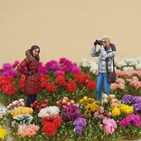 Ljepljiva statička trava Tufts Rose Peony Wildbowers Minijaturni model scena